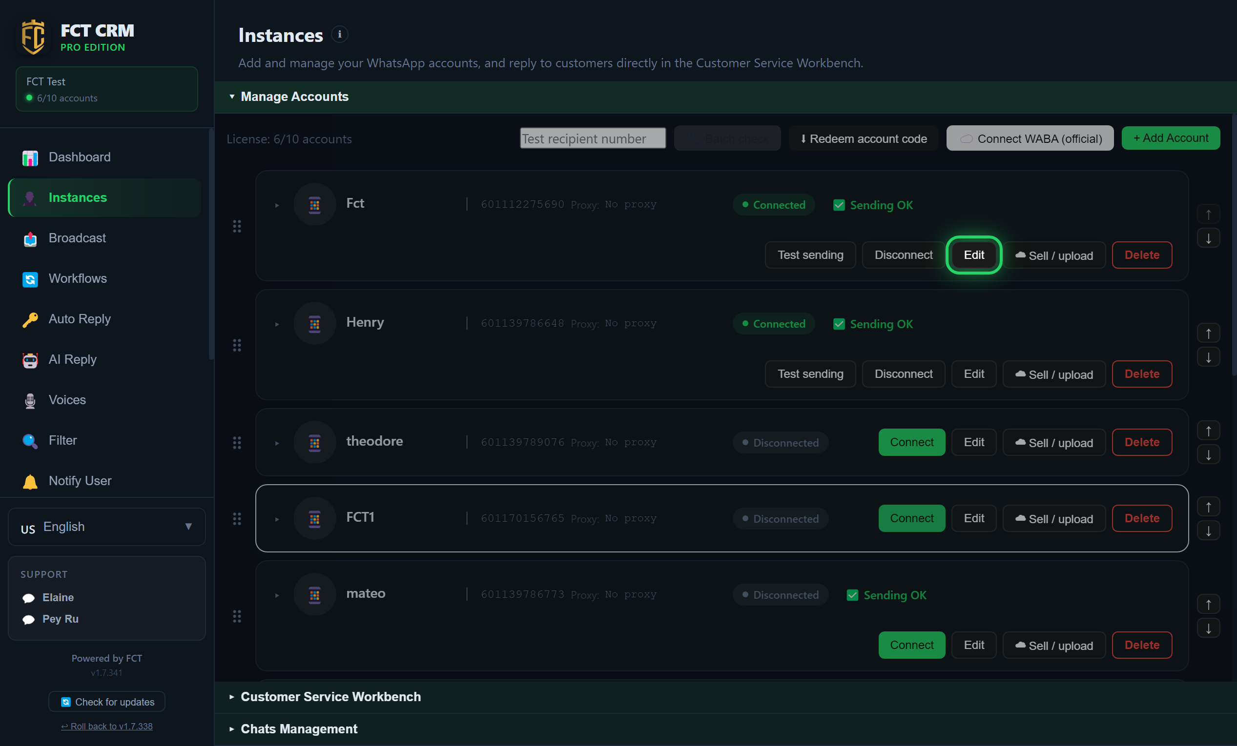 Accounts & Workbench