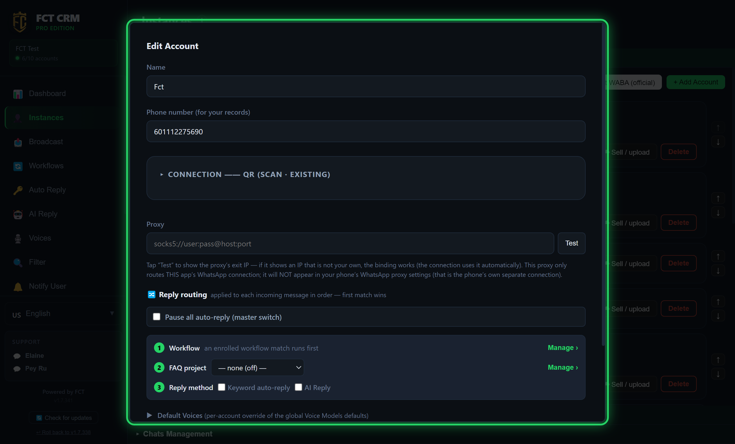 Accounts & Workbench