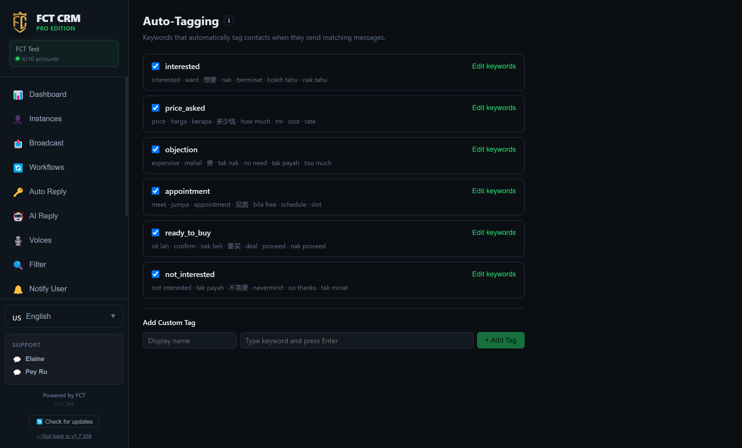 Auto-tag rules