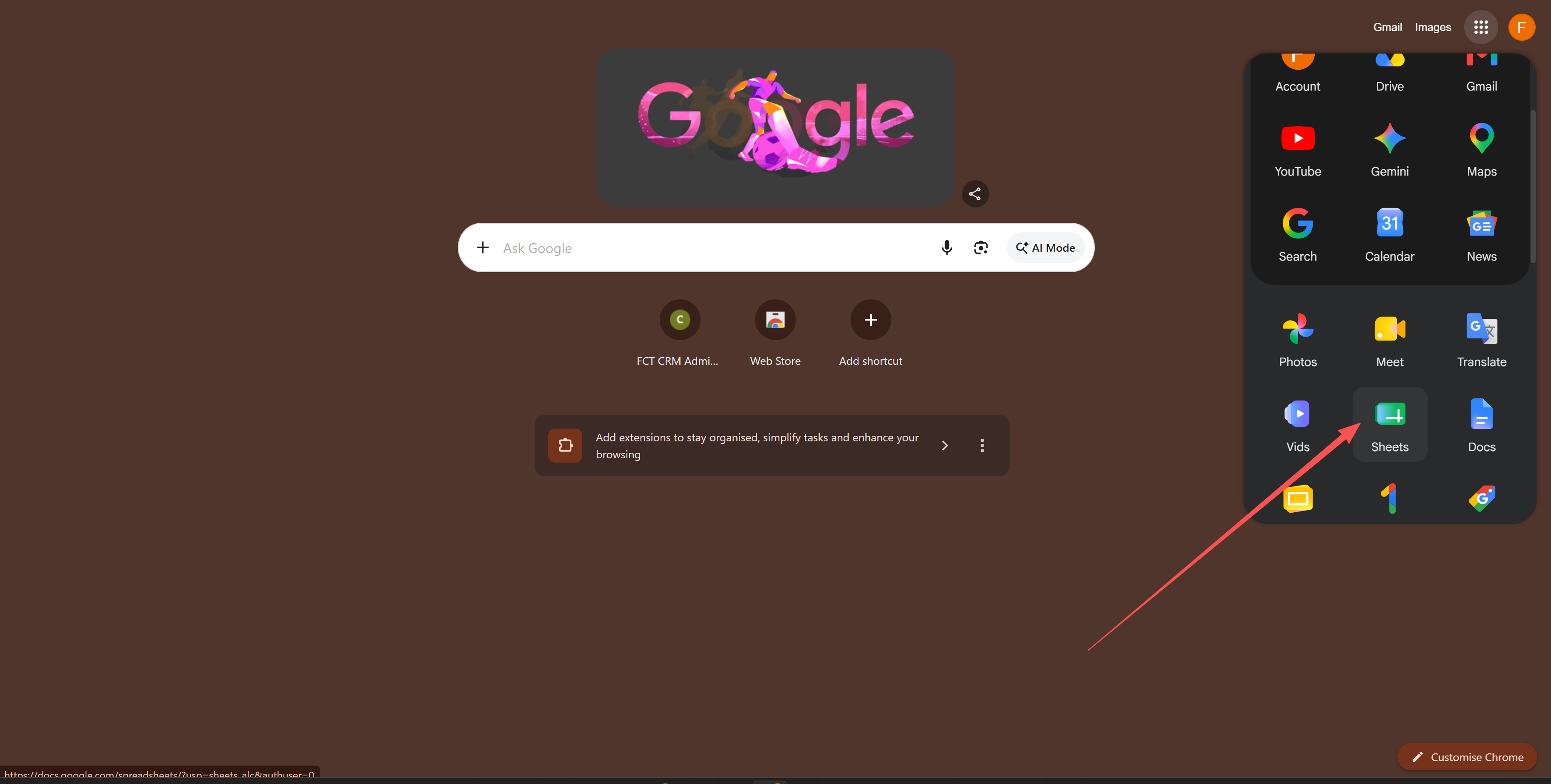Open Google Sheets
